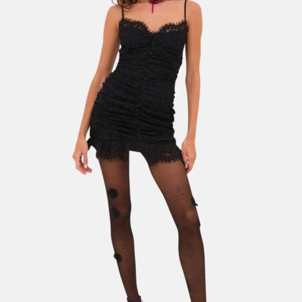 NWT For Love & Lemons Samira Laced Mini Dress Size XL Black - Picture 1 of 6